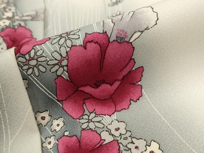 平和屋着物■上質な小紋　草花文　暈し染め　正絹　逸品　AABI8382st