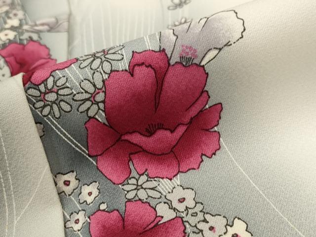 平和屋着物■上質な小紋　草花文　暈し染め　正絹　逸品　AABI8382st