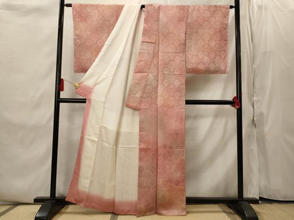 平和屋着物■上質な小紋　笹の葉青海波地紋　暈し染め　正絹　逸品　AABI8386st