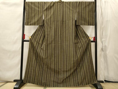 平和屋着物■上質な紬　間道　正絹　逸品　AABI8388st