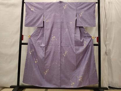 平和屋着物■上質な紬　蔦の葉文　金彩　正絹　逸品　AABI8389st