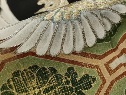 平和屋着物■豪華黒留袖　駒刺繍　鳳凰蜀江花文　金銀糸　金彩　正絹　逸品　AABI8395st