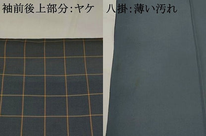 平和屋着物■上質な紬　格子　正絹　逸品　AABI8396st