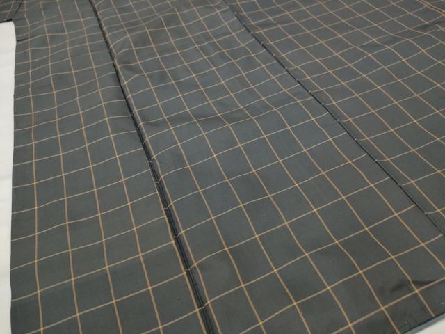 平和屋着物■上質な紬　格子　正絹　逸品　AABI8396st