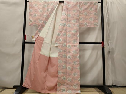 平和屋着物■上質な紬　舞花文　正絹　逸品　未使用　AABI8398st