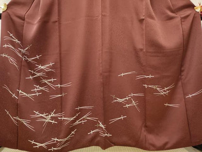 平和屋着物■訪問着　松葉文　金彩　正絹　逸品　AABI8399st