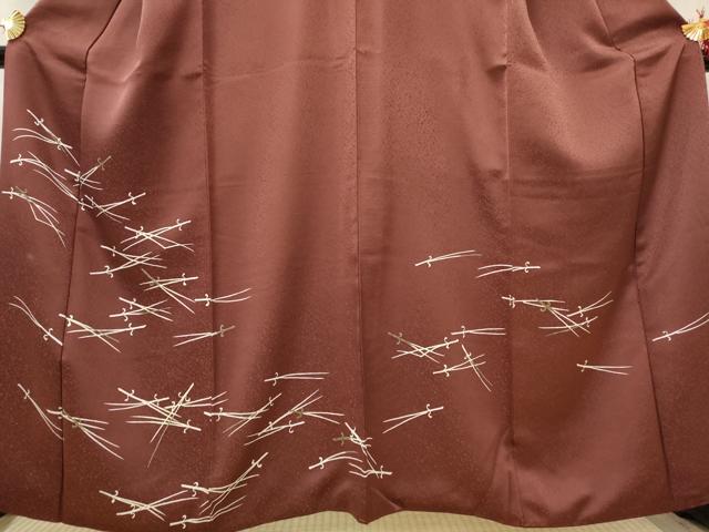 平和屋着物■訪問着　松葉文　金彩　正絹　逸品　AABI8399st