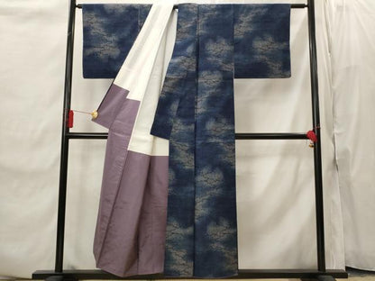 平和屋着物■上質な紬　雲取り文様　正絹　逸品　AABI8403st