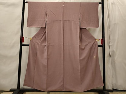 平和屋着物■上質な小紋　作家物　お召地　刺繍　舞花文　正絹　逸品　AABI8406st