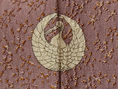 平和屋着物■上質な小紋　作家物　お召地　刺繍　舞花文　正絹　逸品　AABI8406st