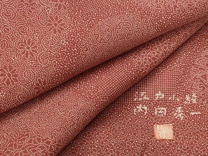 平和屋着物■江戸小紋　内田秀一　蜀江寄せ小紋柄　三越扱い　正絹　逸品　AABI8407st