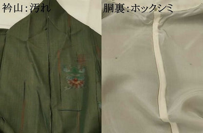 平和屋着物■上質な紬　草花文　正絹　逸品　AABI8408st