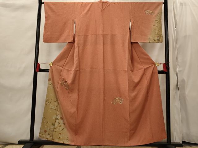 平和屋着物■訪問着　刺繍　地紙花文　金銀彩　金糸　正絹　逸品　AABI8413st