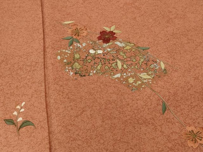 平和屋着物■訪問着　刺繍　地紙花文　金銀彩　金糸　正絹　逸品　AABI8413st