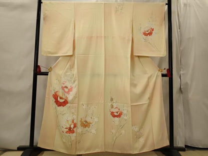 平和屋着物■訪問着　手描き　枝梅文　暈し染め　金彩　正絹　逸品　AABI8414st