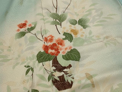 平和屋着物■訪問着　陶器花文　暈し染め　金彩　正絹　逸品　AABI8421st