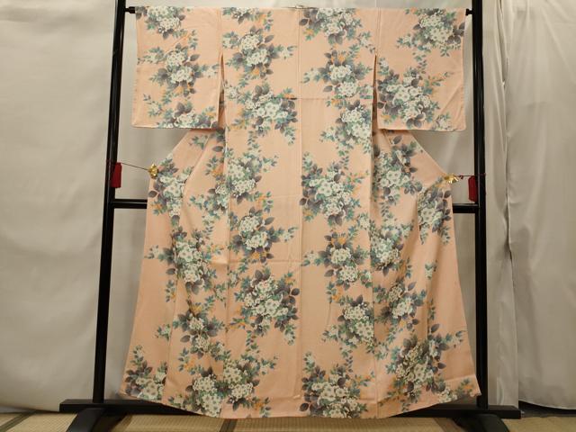 平和屋着物■上質な小紋　草花文　正絹　逸品　AABI8423st