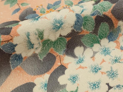 平和屋着物■上質な小紋　草花文　正絹　逸品　AABI8423st
