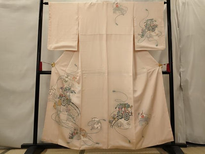 平和屋着物■訪問着　扇花車文　正絹　逸品　AABI8424st