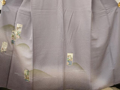 平和屋着物■訪問着 大文字焼き 暈し染め 金彩 正絹 逸品 AABI8432st