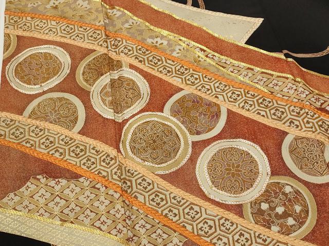 平和屋着物■豪華黒留袖 駒刺繍 花丸絵巻文 金彩 正絹 逸品 AABI8433st