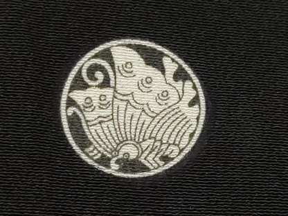 平和屋着物■豪華黒留袖 刺繍 流水飛鶴松文 正絹 逸品 AABI8434st