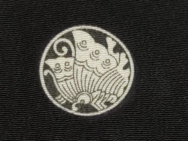 平和屋着物■豪華黒留袖 刺繍 流水飛鶴松文 正絹 逸品 AABI8434st