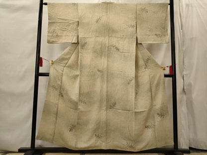 平和屋着物■上質な小紋 手描き 舞葉文 暈し染め 正絹 逸品 AABI8437st