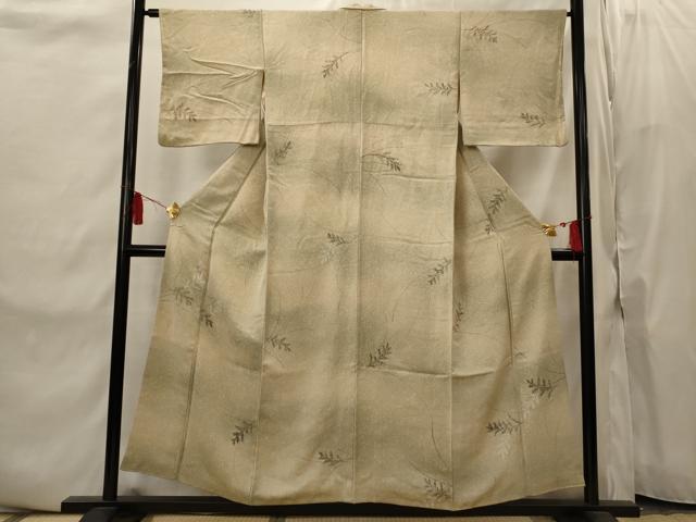 平和屋着物■上質な小紋 手描き 舞葉文 暈し染め 正絹 逸品 AABI8437st