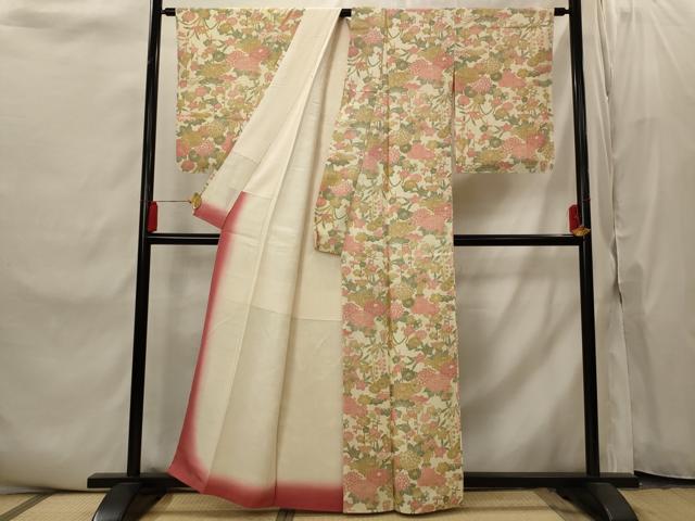 平和屋着物■上質な小紋　草花文　正絹　逸品　AABI8438st