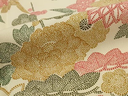 平和屋着物■上質な小紋　草花文　正絹　逸品　AABI8438st