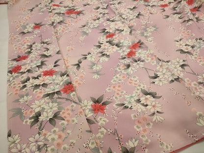 平和屋着物■上質な小紋　草花文　暈し染め　金彩　正絹　逸品　AABI8448st