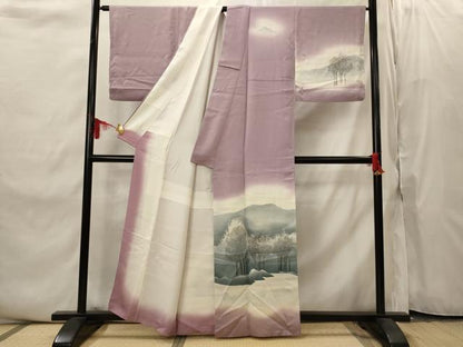平和屋着物■訪問着　樹林文　暈し染め　正絹　逸品　AABI8450st