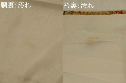 平和屋着物■上質な小紋　型染め　草花文　鬼しぼ縮緬　正絹　逸品　AABI8452st