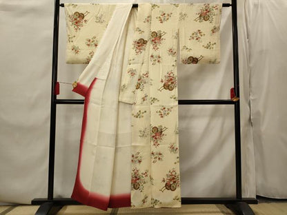 平和屋着物■上質な小紋　花車文　金彩　正絹　逸品　AABI8453st