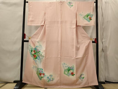 平和屋着物■訪問着　手描き　草花文　暈し染め　正絹　逸品　未使用　AABI8456st