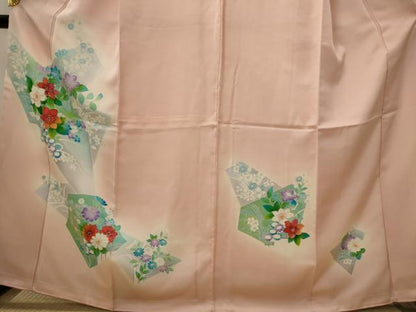 平和屋着物■訪問着　手描き　草花文　暈し染め　正絹　逸品　未使用　AABI8456st