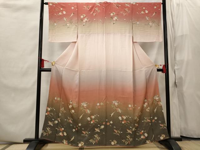 平和屋着物■訪問着　舞花文　暈し染め　金彩　正絹　逸品　AABI8457st