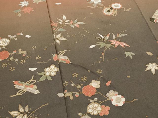 平和屋着物■訪問着　舞花文　暈し染め　金彩　正絹　逸品　AABI8457st