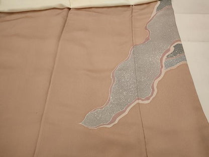 平和屋着物■豪華色留袖　刺繍　飛鶴文　金彩　正絹　逸品　AABI8462st