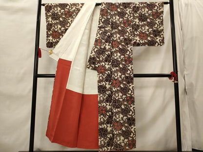 平和屋着物■上質な小紋　花唐草文　正絹　逸品　未使用　AABI8465st