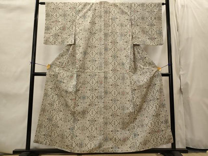 平和屋着物■お召　蜀江花文　正絹　逸品　AABI8469st