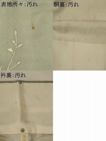 平和屋着物■訪問着　手描き　枝花文　正絹　逸品　AABI8471st