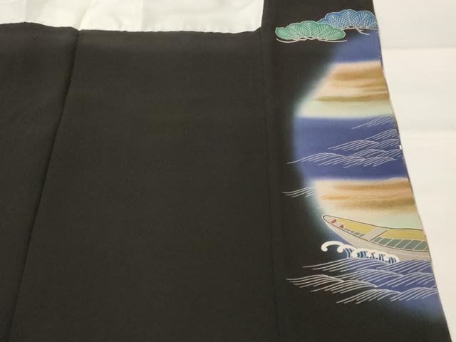 平和屋着物■豪華黒留袖　作家物　飛鶴枝松文　金銀彩　正絹　逸品　AABI8472st