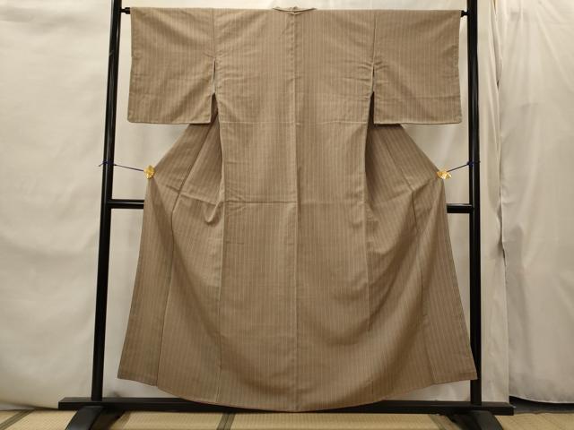 平和屋着物■上質な紬　縞　正絹　逸品　AABI8474st