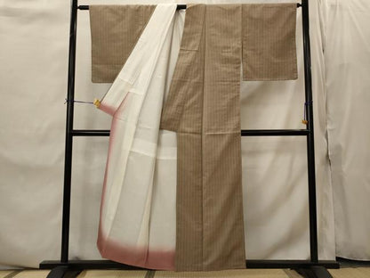 平和屋着物■上質な紬　縞　正絹　逸品　AABI8474st