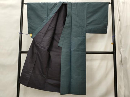 平和屋着物■男性　紬　格子　正絹　逸品　AABI8479st