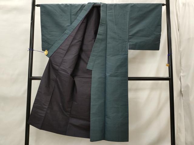 平和屋着物■男性　紬　格子　正絹　逸品　AABI8479st