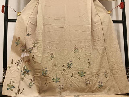 平和屋着物●訪問着　兎草花文　正絹　逸品　AABI8484ph