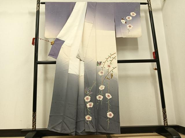 平和屋着物●世界的人形師　辻村寿三郎　ジュサブロー　訪問着　花蝶文　暈し染め　正絹　逸品　AABI8490ph